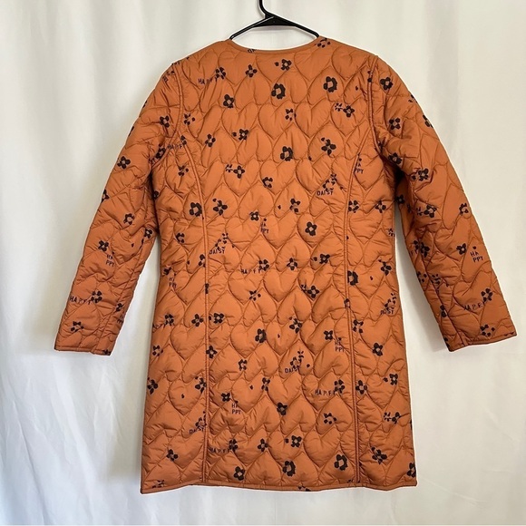 NWT Kerri Rosenthal Heart Print Winter Quilted Jacket Rust Orange Color sz L - Picture 13 of 16